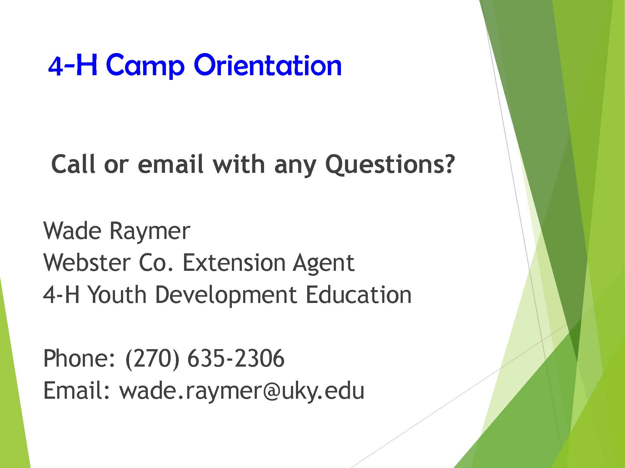 camp orientation